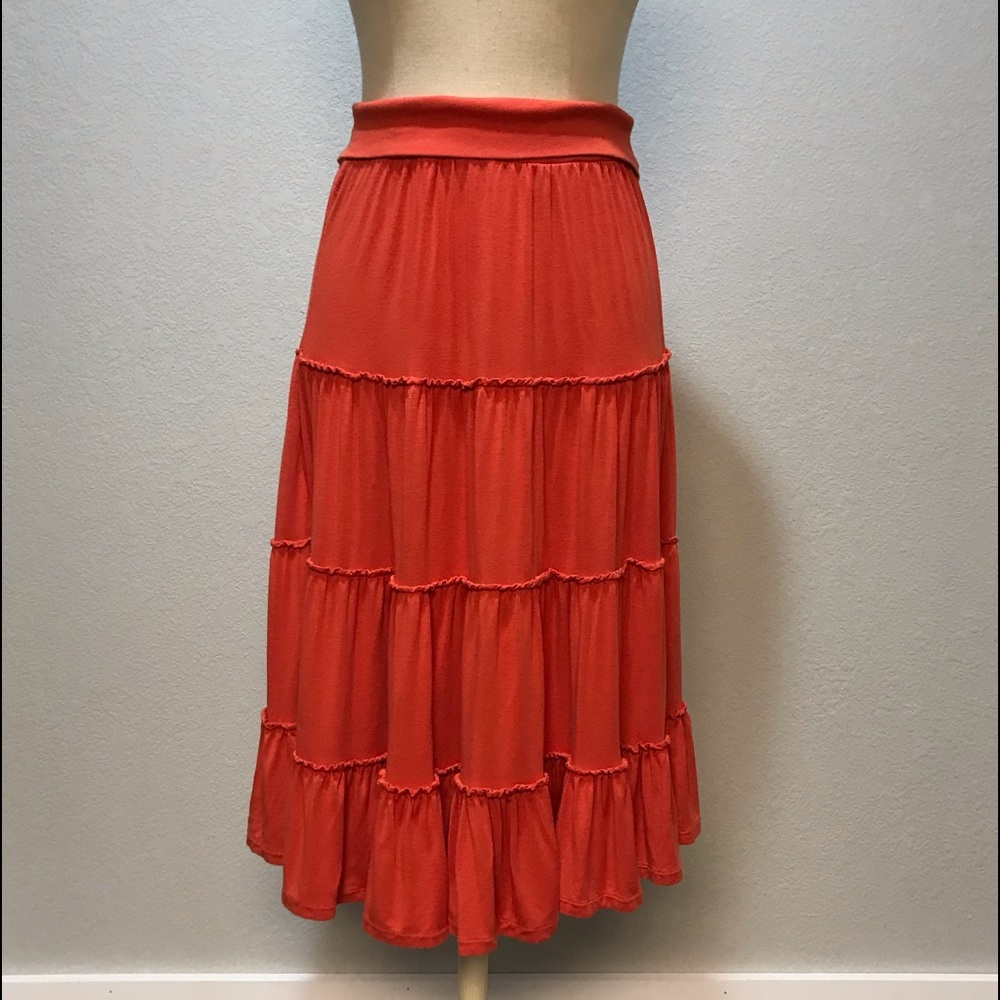 Boho Tiered Ruffle Knit Skirt